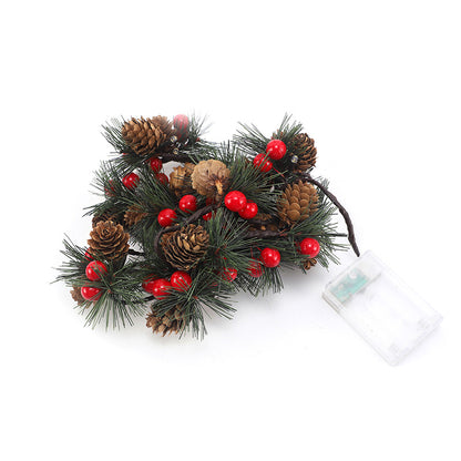 LED Tree Light Christmas Pine Fruit Decoration
